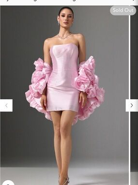 VIVI STRAPLESS FLORAL CAPE AND MINI DRESS TWO-PIECE SET BY BELLA BARNETT